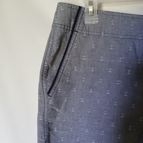 Columbia Womens Sportwear PFG Shorts Size 14 Collegiate Navy White Anchor Print - Picture 3 of 11